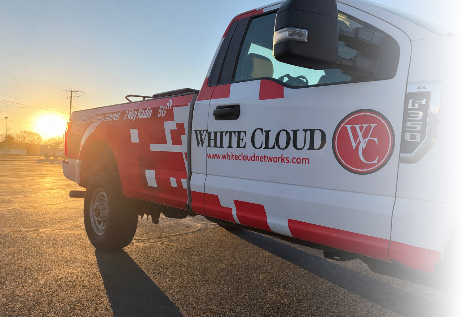 White Cloud truck about to deliver internet service in Twin Falls and Jerome Idaho