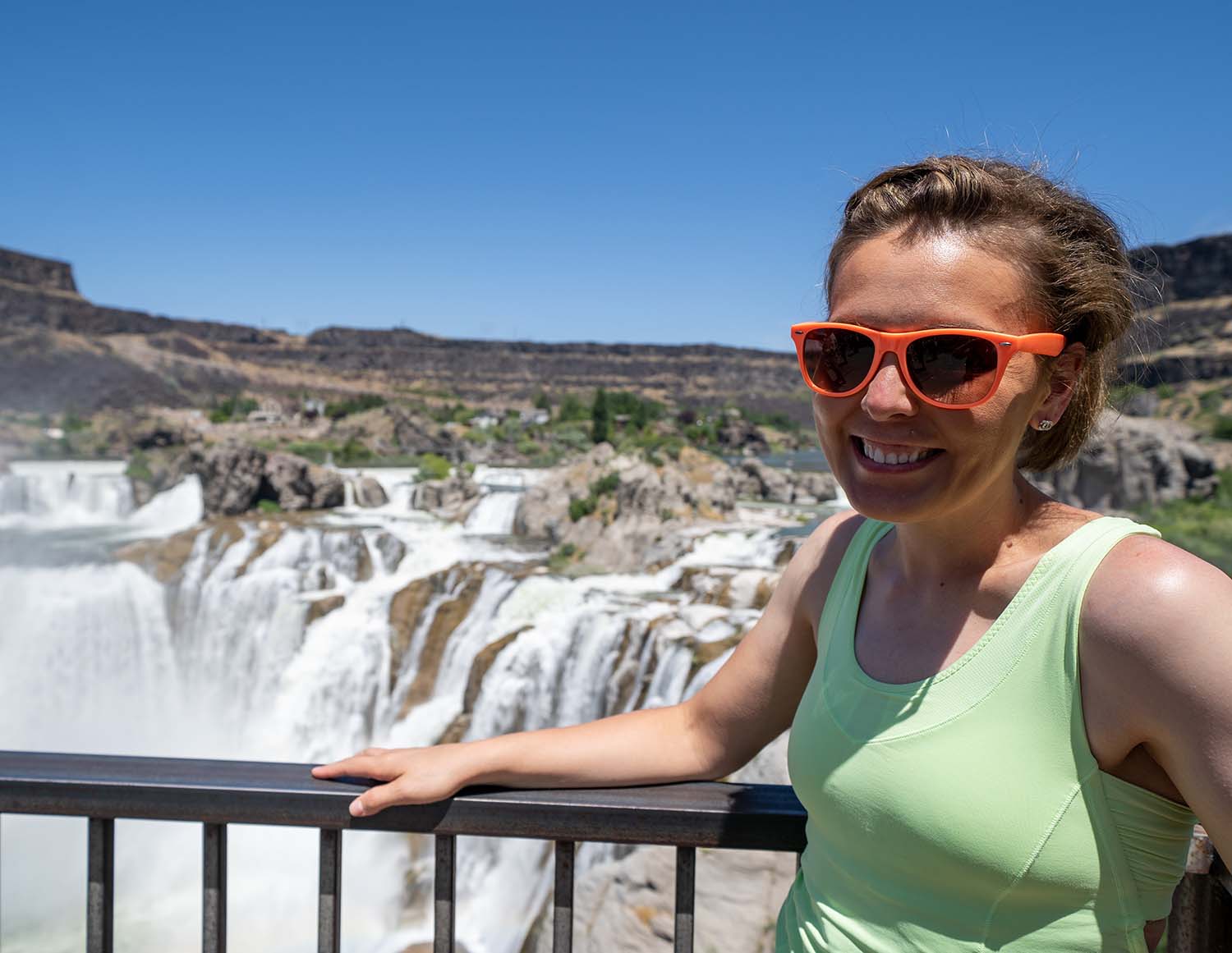 Woman at Shoshone Falls in Twin Falls, Idaho